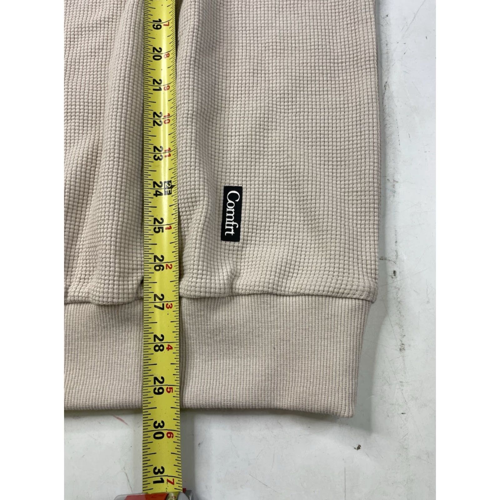 Vintage Comfrt Mens Crewneck Top Beige L Thermal Knit Waffle Cotton Blend Logo All Seasons Regular Size US L / EU 52-54 / 3 - 5 Thumbnail