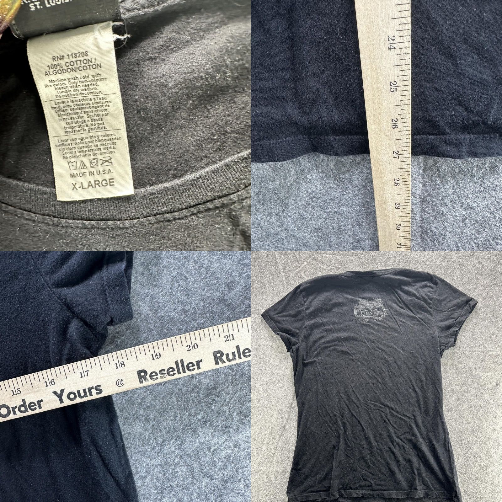 Harley Davidson Harley-Davidson Shirt Womens XL Black Rhinestone Logo Chandler Arizona Made USA Size XL / US 12-14 / IT 48-50 - 8 Thumbnail