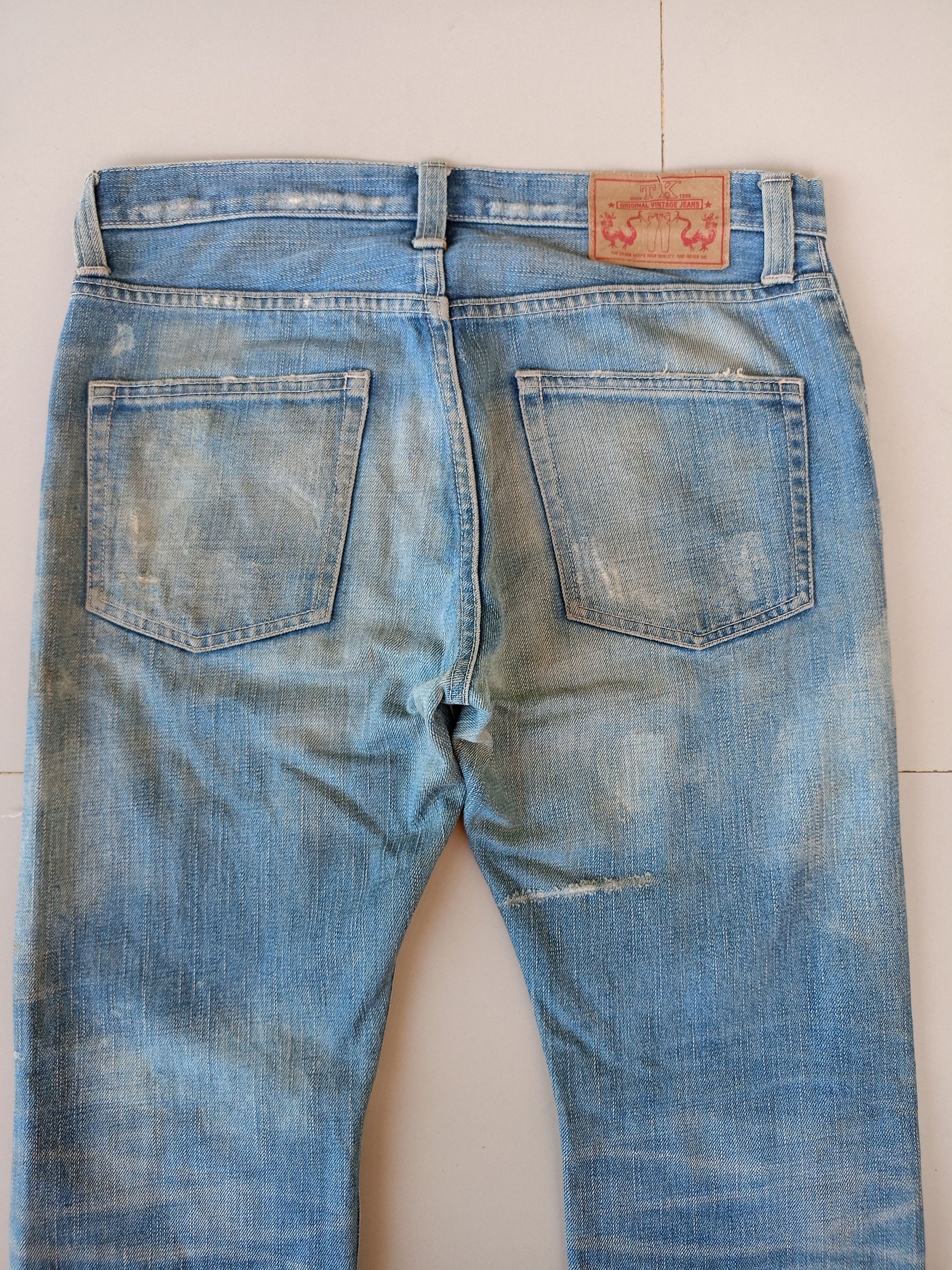 Takeo Kikuchi 2000s Takeo kikuchi stain Distressed denim pants Size US 31 - 9 Thumbnail