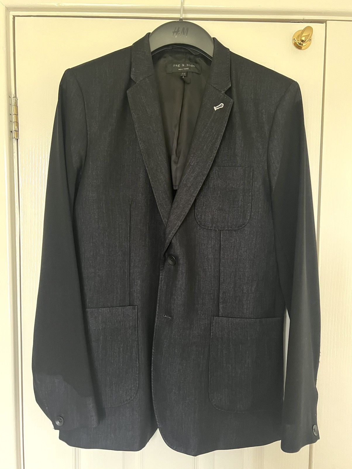 Rag & Bone Rag & Bone Lightweight Wool Blazer Black Thom Yorke Size 38R - 2 Thumbnail