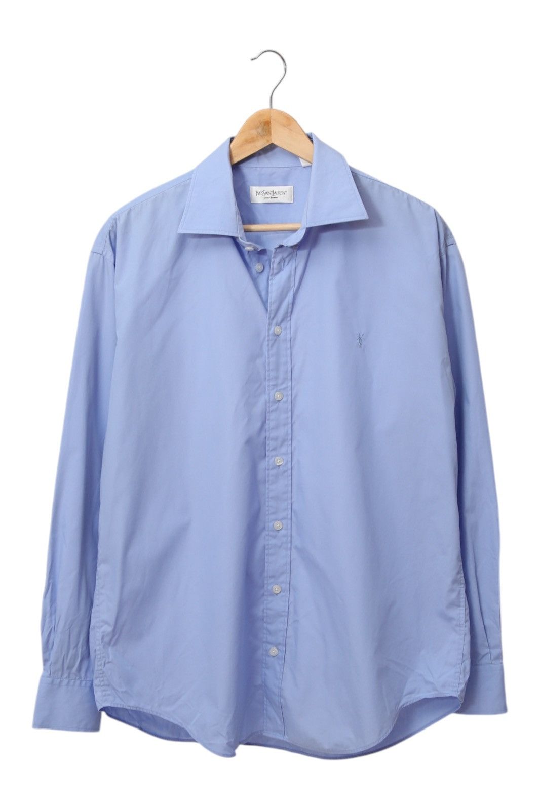 Vintage × Yves Saint Laurent Vintage Yves Saint Laurent Blue Shirt Small Logo Oldmoney Size US M / EU 48-50 / 2 - 1 Thumbnail