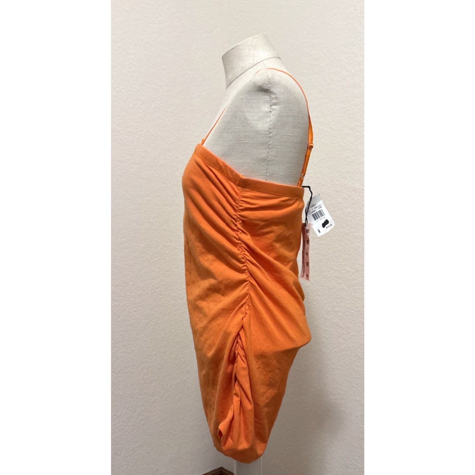 Vintage Vanity Tank Top Shirt Womens L Orange Spaghetti Strap Sleeveless Adjustable Built-In Bra 90s Y2K Size L / US 10 / IT 46 - 2 Thumbnail