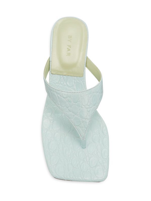 By Far o1mle1224 Croco Emboosed Leather Mules in Sky Blue Size US 6 / IT 36 - 5 Thumbnail