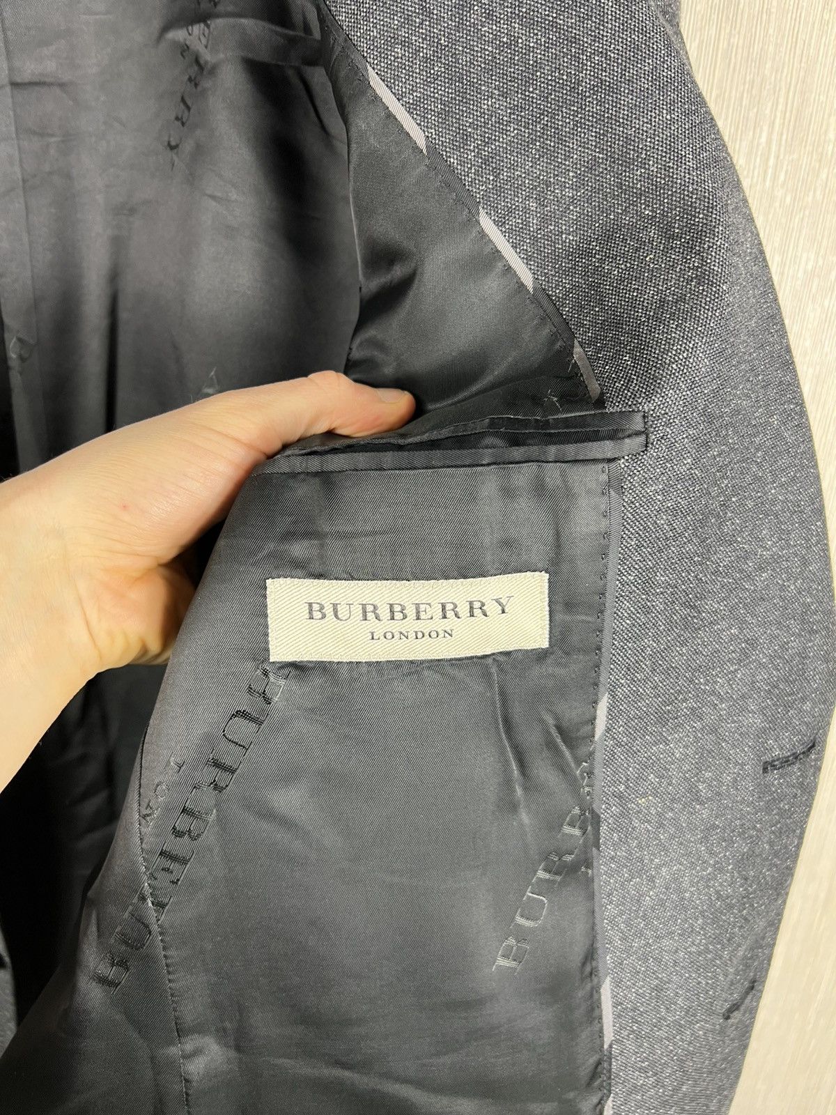 Burberry Burberry London wool silk gradient grey spray blazer jacket Size 54R - 21 Thumbnail