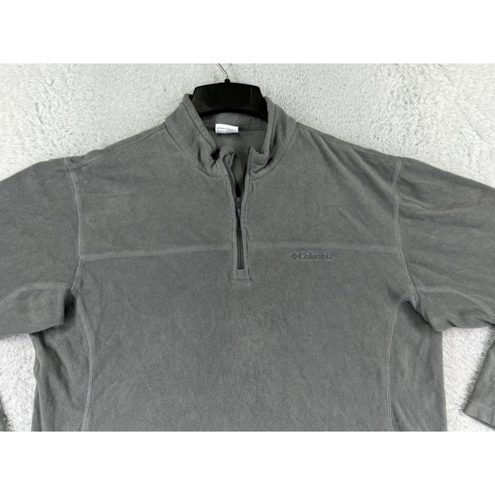 Vintage Columbia Mens Sweater 1/4 Zip Long Sleeve Gray Polyester Fleece Size US XL / EU 56 / 4 - 7 Thumbnail