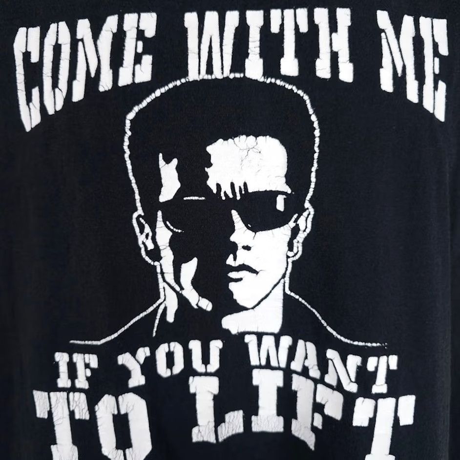 Vintage Come With Me If You Want To Lift T Shirt Mens Large Black Arnold Schwarzenegger Workout Terminator Bodybuilding Shirt Size US L / EU 52-54 / 3 - 3 Thumbnail