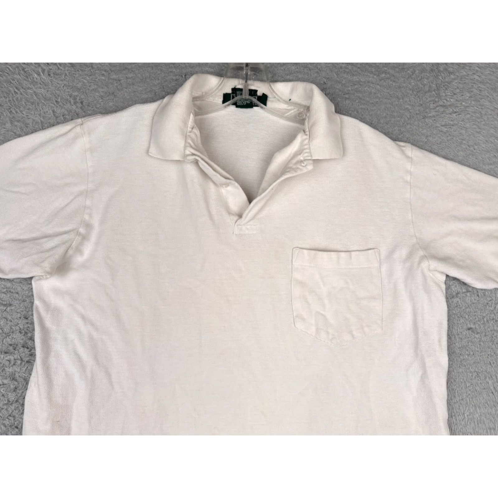 Ralph Lauren VINTAGE Ralph Lauren Polo Shirt Men XL White 100% Cotton Golf Slim Short Sleeve Size US XL / EU 56 / 4 - 4 Thumbnail