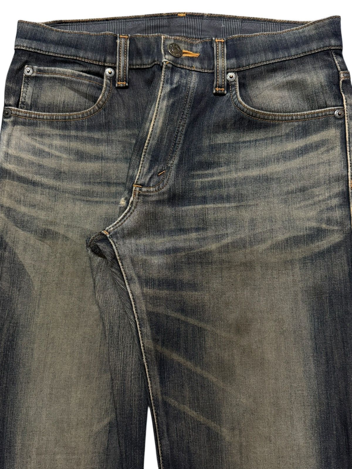 Edwin Vintage 90s Japan Edwin 503 Wild Fire Faded Wash Whiskers Size US 32 / EU 48 - 3 Thumbnail