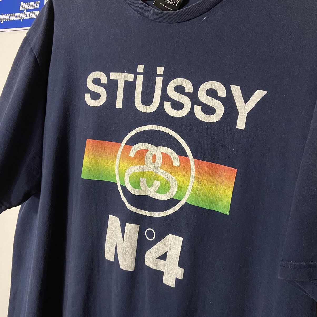 Stussy × Vintage 📌 Vintage Stussy Number 4 T-Shirt Size US XL / EU 56 / 4 - 2 Thumbnail