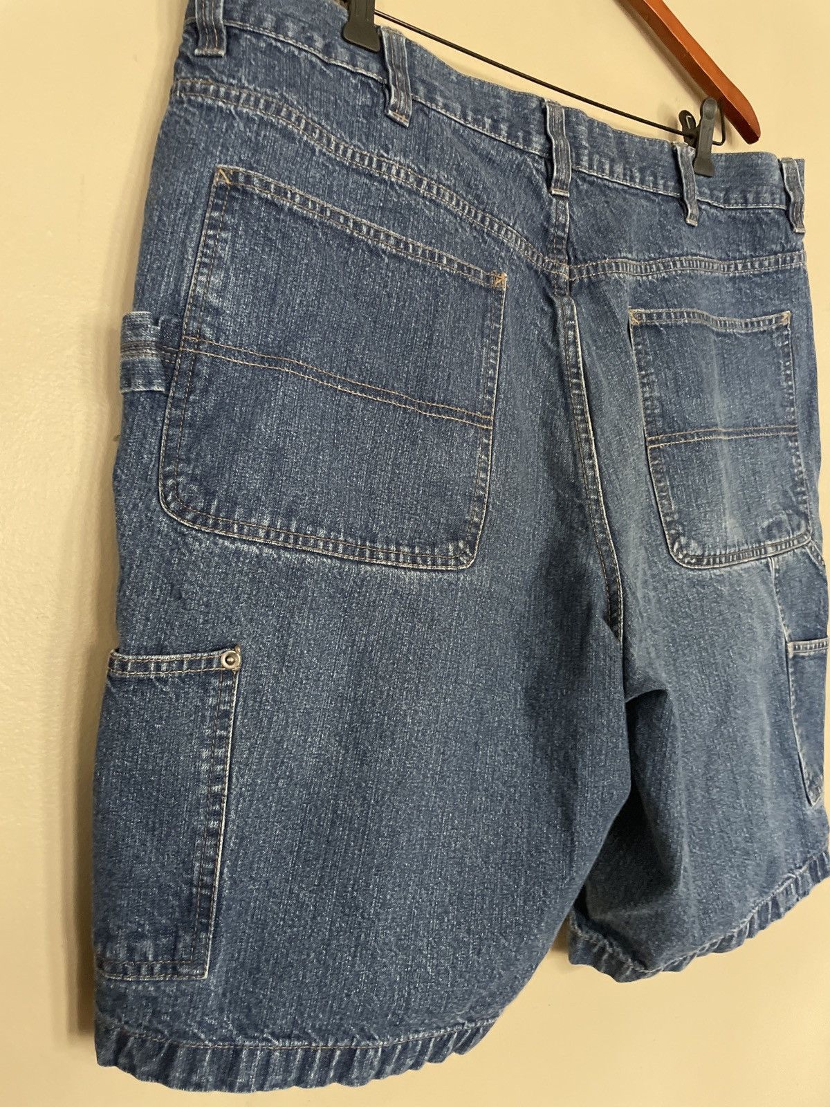 Basic Editions × Vintage basic editions blue denim jean shorts JORTS cotton carpenter Size US 40 / EU 56 - 6 Thumbnail