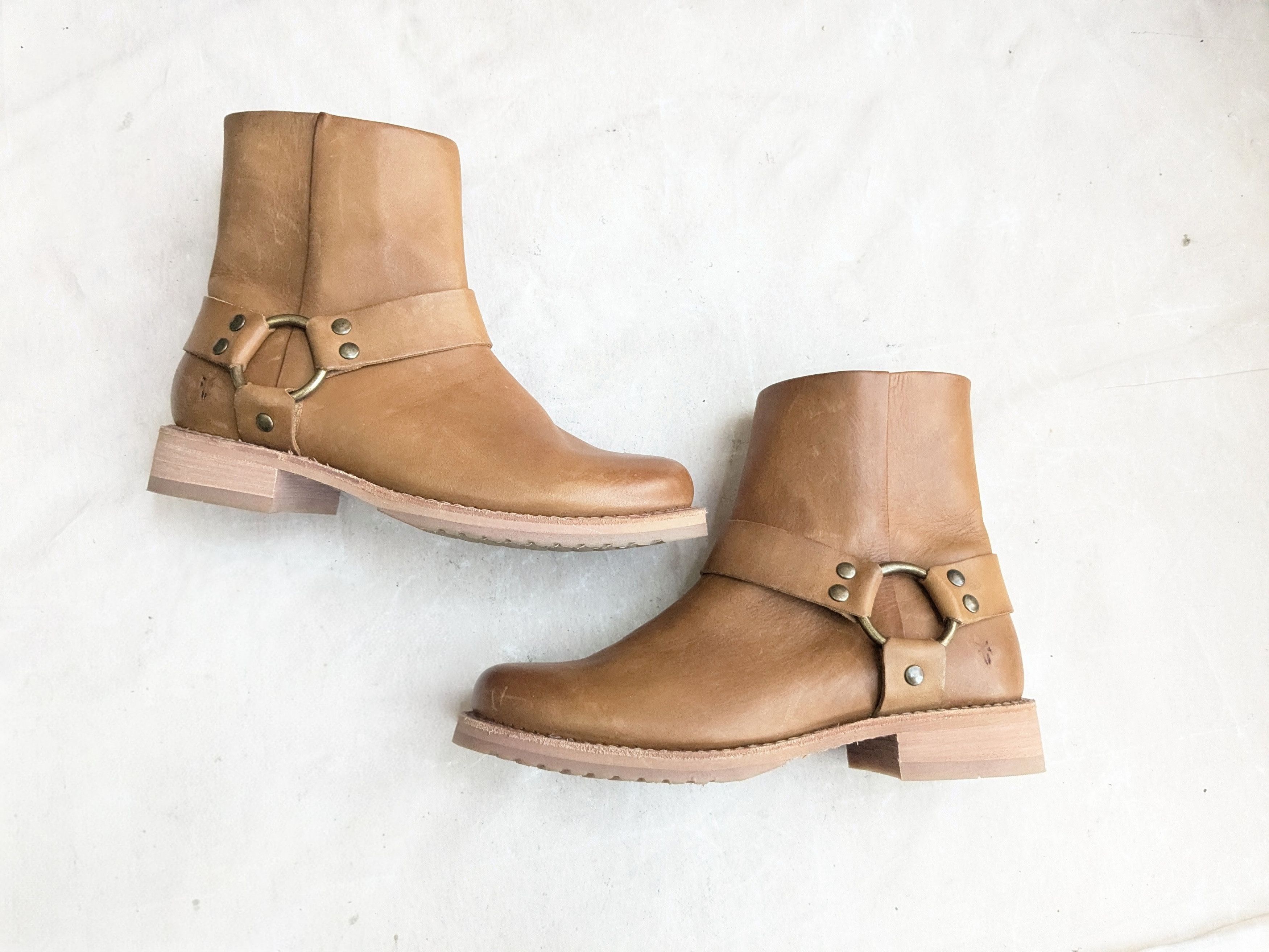 Frye Engineer Boots Brown 8 Leather Buckle Punk