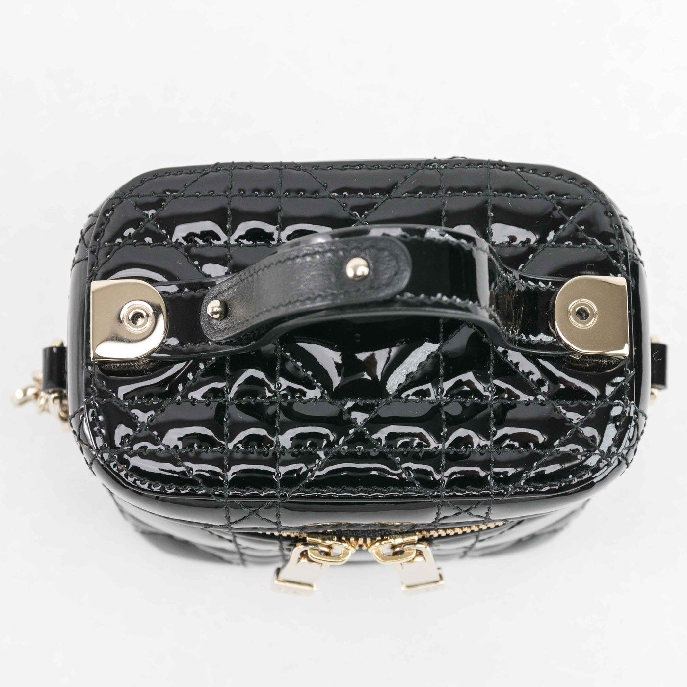 CHRISTIAN DIOR Lambskin Cannage Micro Lady Dior Vanity Case