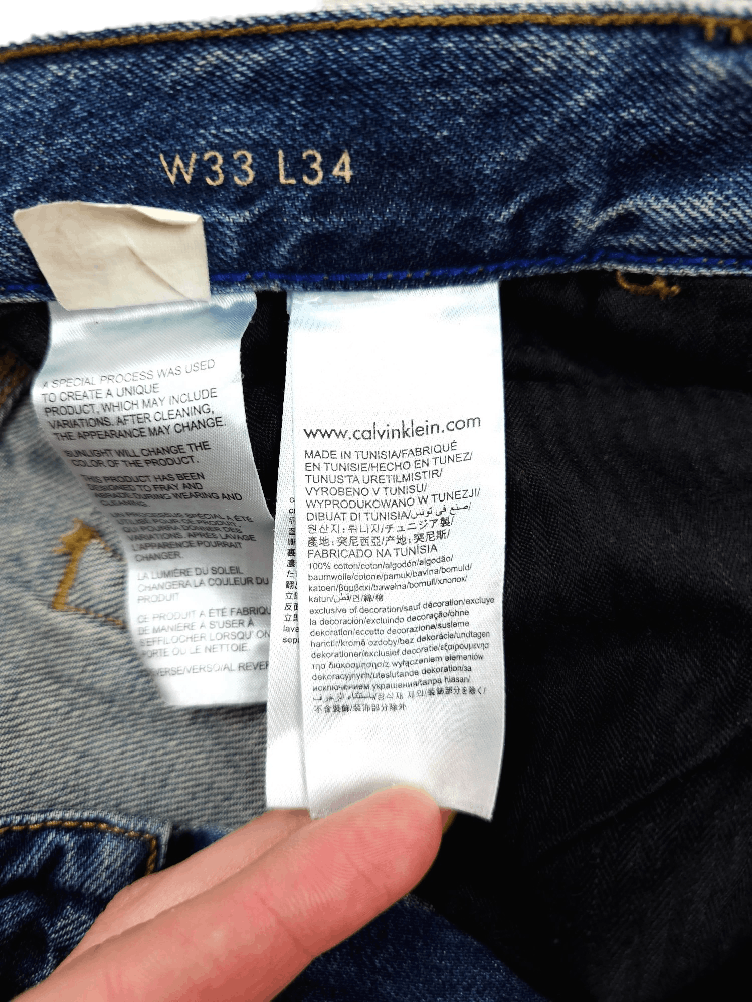 Calvin Klein × Japanese Brand 💎 Size 33/34 Calvin Klein Distressed Ripped Straight Jeans Size US 33 - 19 Thumbnail