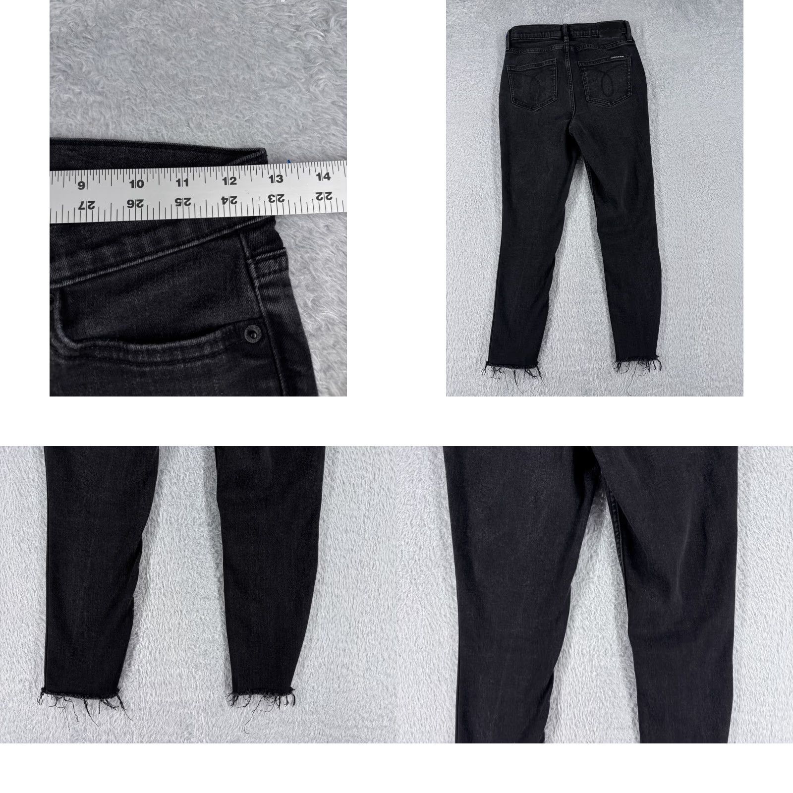 Calvin Klein Calvin Klein Jeans Women Black Denim Straight Mid Rise 2 26x23 Stretch Pockets 5-Pocket Design Denim Cotton Blend Regular 26 in Waist Inseam 23 in Size 26" / US 2 / IT 38 - 9 Thumbnail