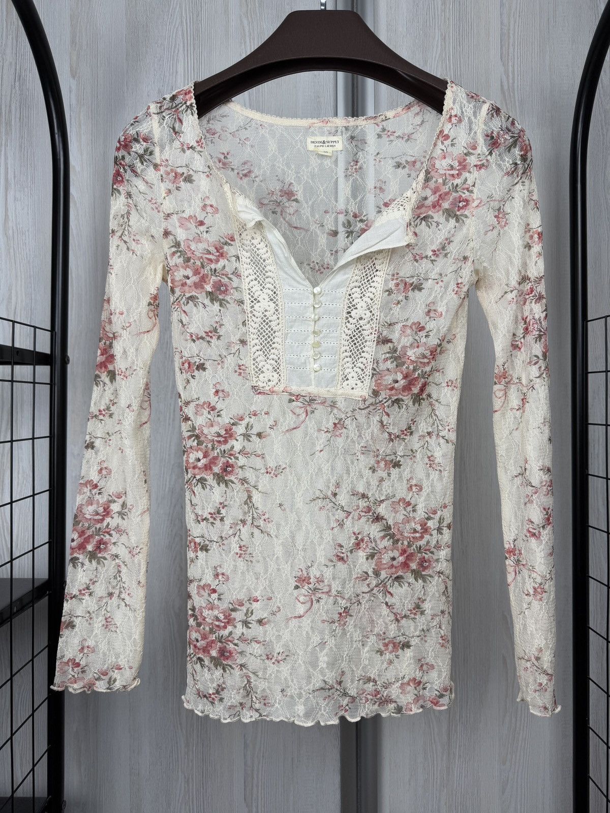 Denim & Supply Ralph Lauren Denim & Supply Ralph Lauren Women’s Mesh Top Floral Lace M Size M / US 6-8 / IT 42-44 - 2 Thumbnail