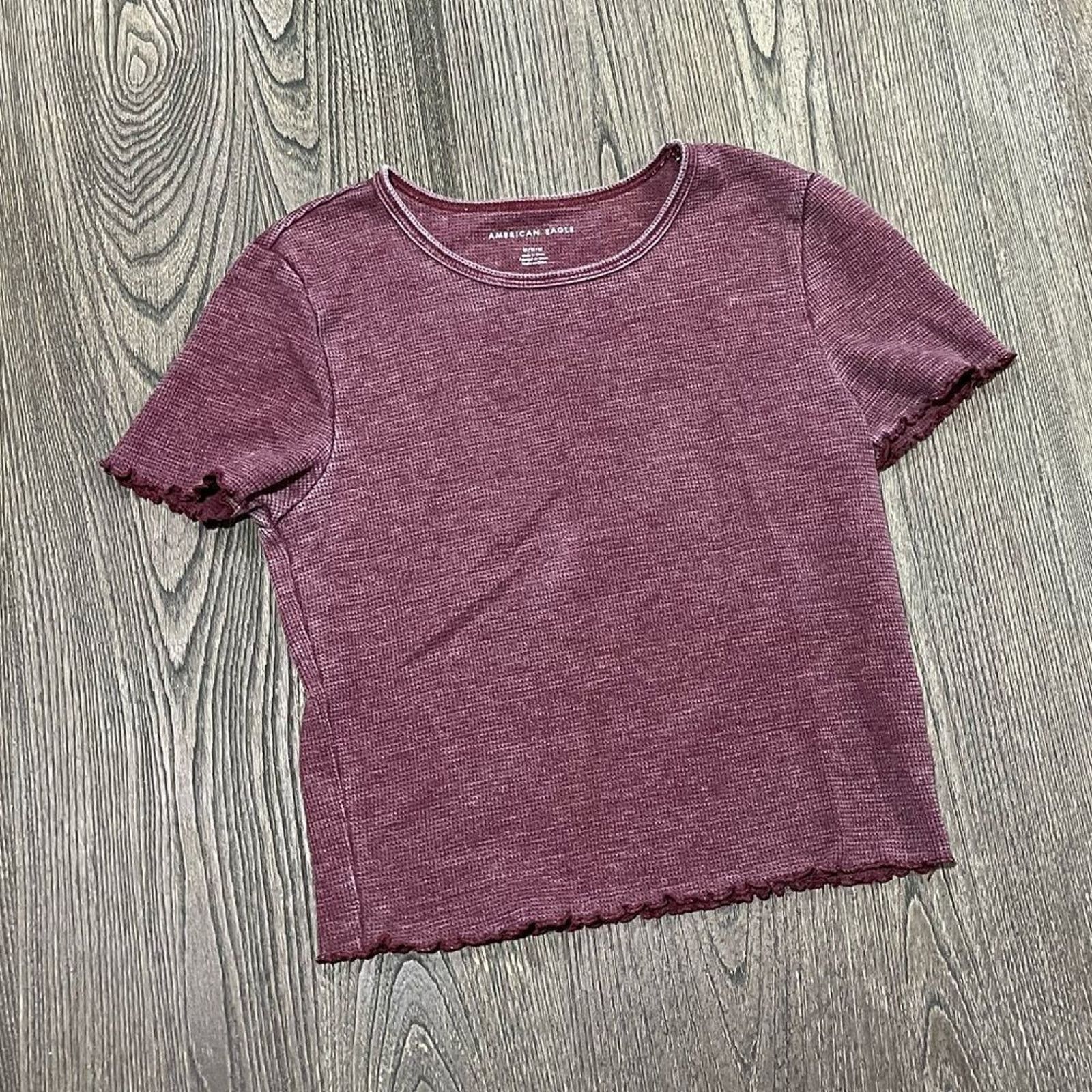 American Eagle Outfitters American Eagle AE Waffle Baby Tee Cropped Crewneck Size M Size M / US 6-8 / IT 42-44 - 1 Thumbnail