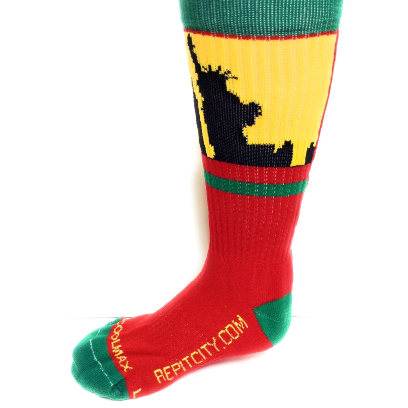 Vintage Rep It City NYC Socks Mens Basketball CoolMax Red Green Yellow State NYC Size ONE SIZE - 3 Thumbnail