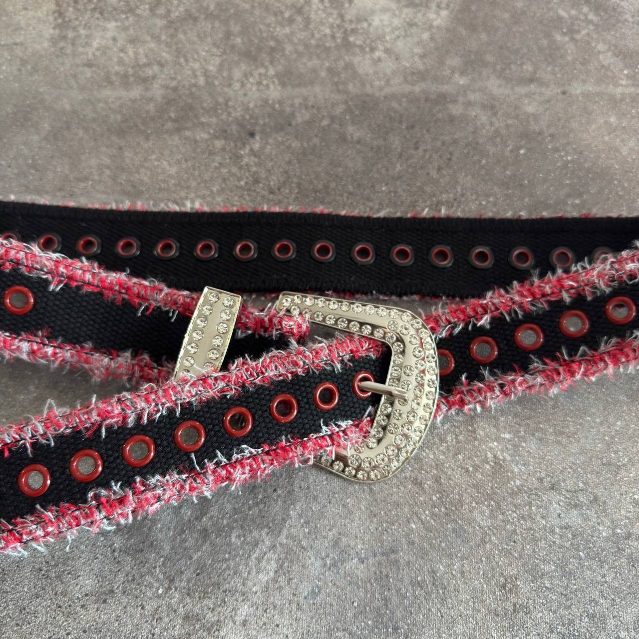 20471120 Y2K Punk Rave BB Simon Style Distressed Belt Size ONE SIZE - 4 Thumbnail