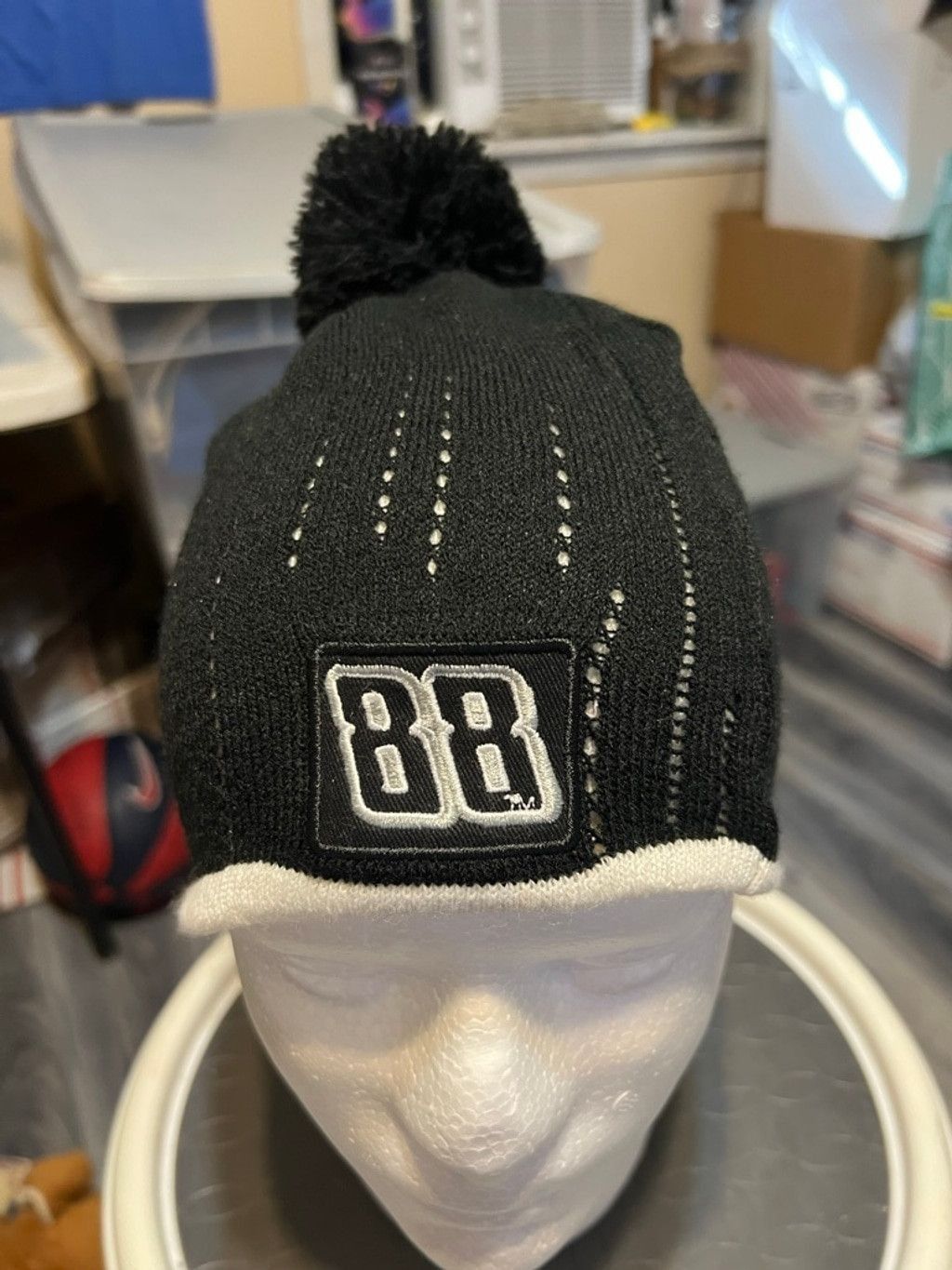 Chase Authentics Men's Chase Authentics 88 Black White Beanie One Size Size ONE SIZE - 1 Thumbnail