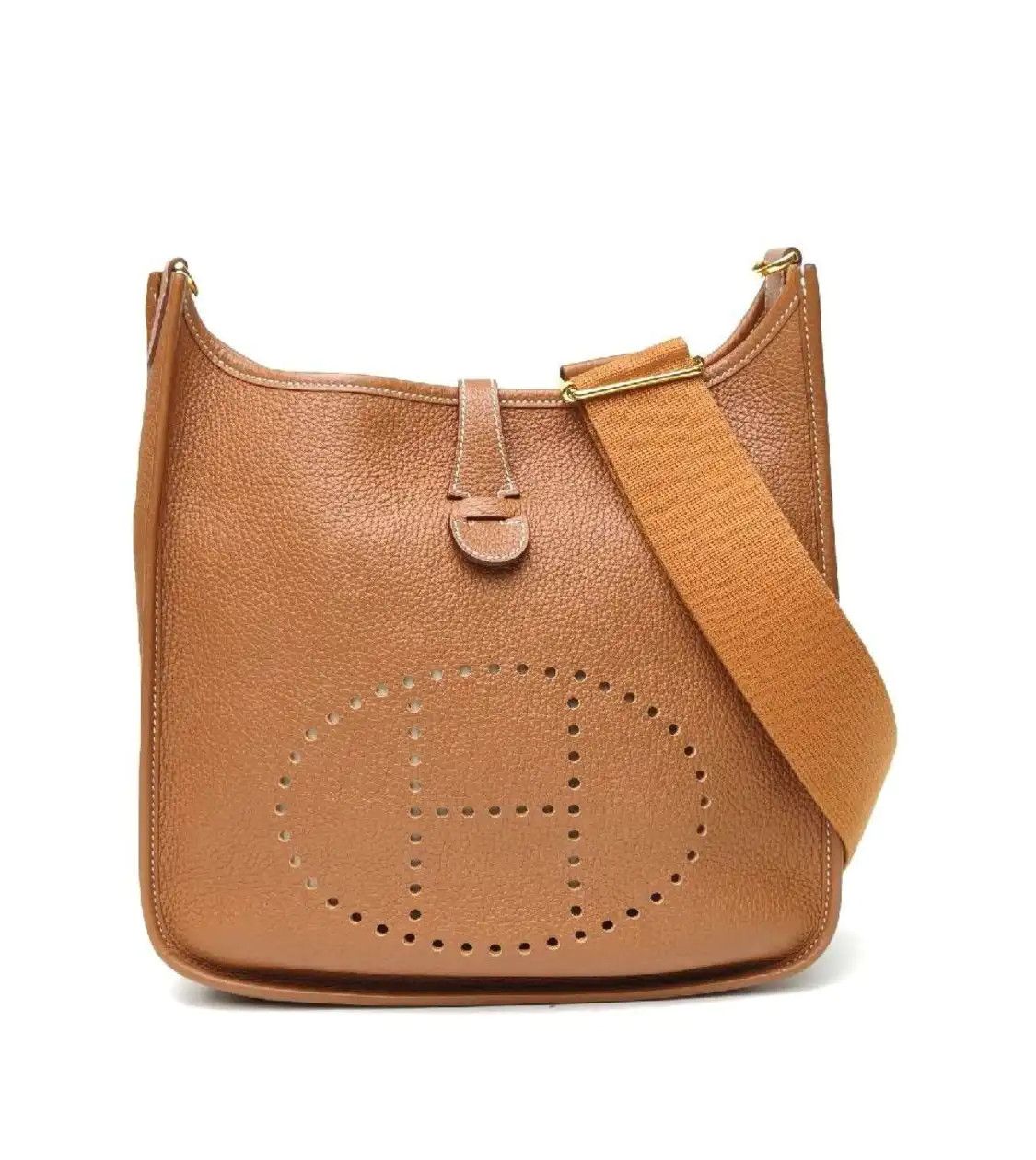 Hermes Hermes Evelyne Small Gold Brown Clemence cowhide leather shoulder bag gold hardw Size ONE SIZE - 1 Thumbnail