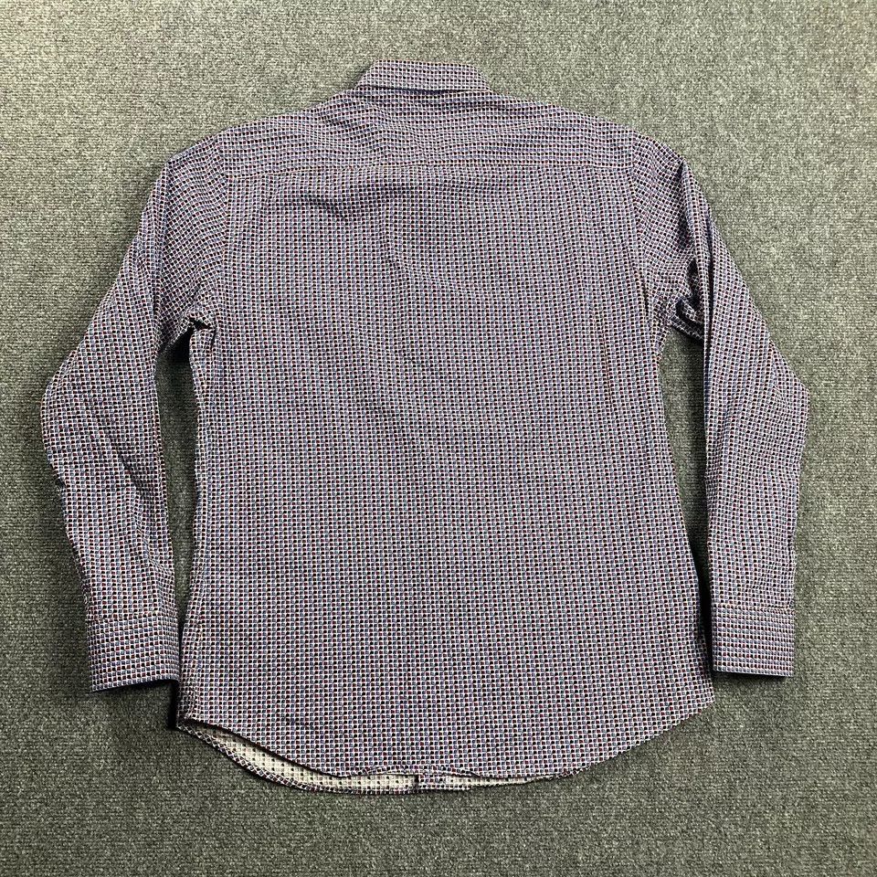 BUGATCHI Bugatchi Shirt Adults Large Geometric Shaped Fit Button Up Size US L / EU 52-54 / 3 - 4 Thumbnail