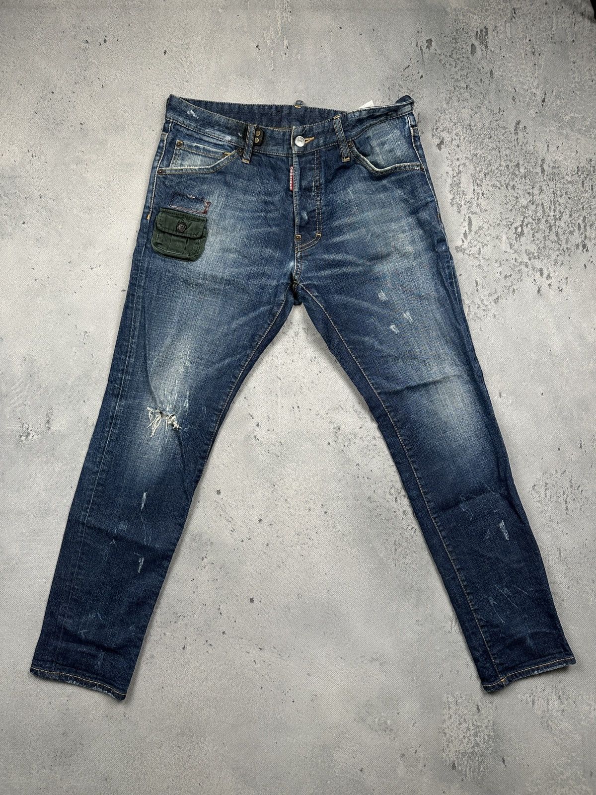 Dsquared2 Dsquared2 Distressed Patchwork Denim Jeans Military Pocket Size US 33 - 3 Thumbnail