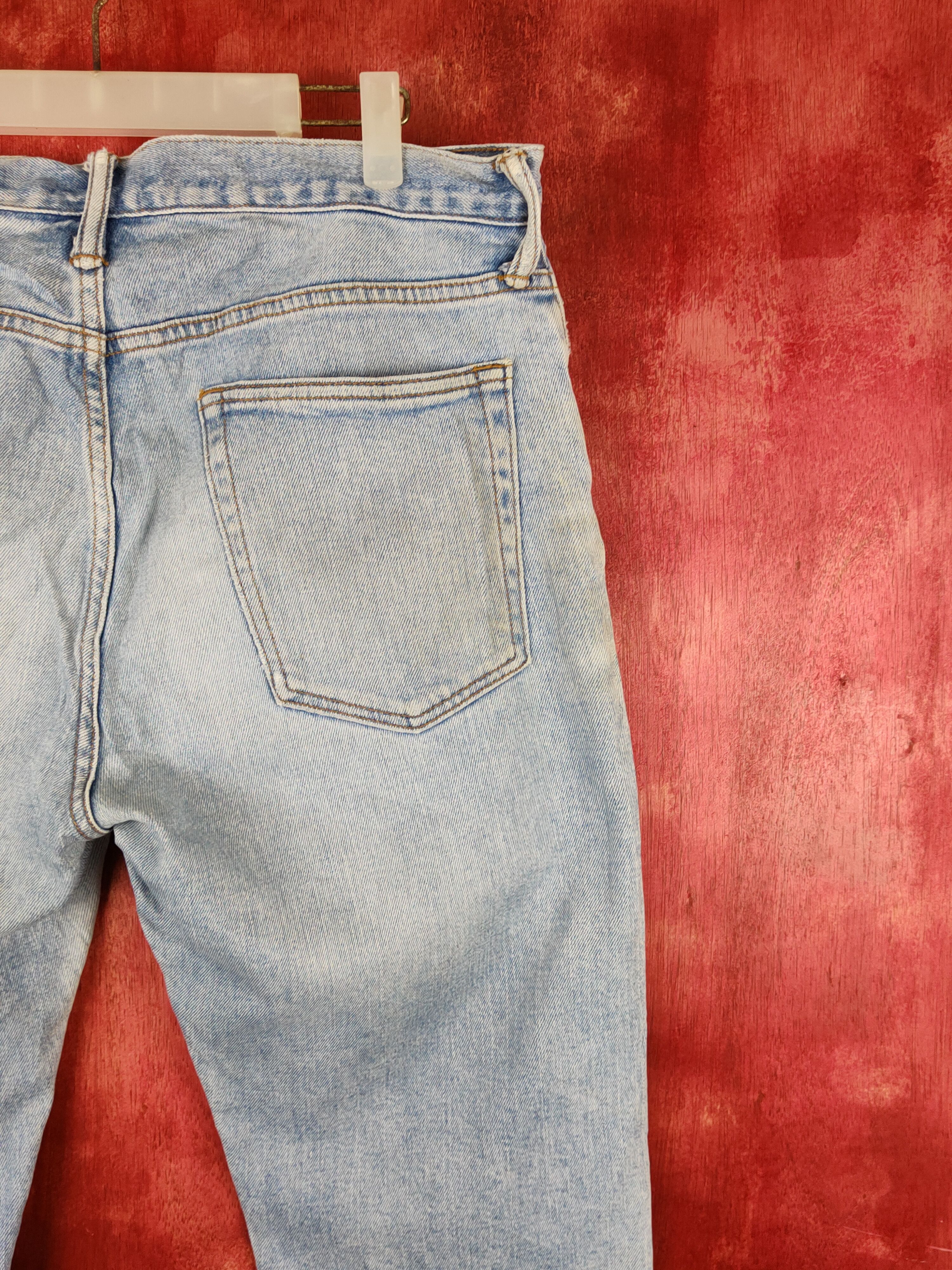 Gap Gap Blue Faded Distressed Ripped Slim Stretch Jeans #S1680 Size US 34 / EU 50 - 10 Thumbnail