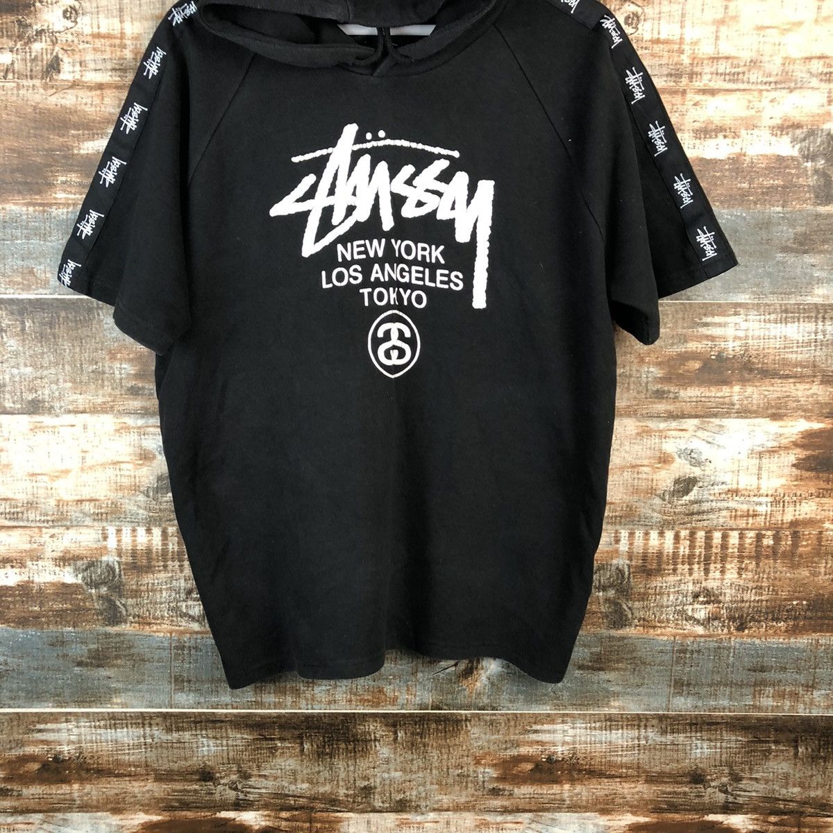 Stussy DL Stussy short sleeve Black Hoodie #A2553 Size US L / EU 52-54 / 3 - 3 Thumbnail