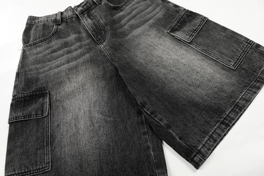 Vintage Punk Distressed Washed Denim Cargo Shorts Size US 32 / EU 48 - 4 Thumbnail