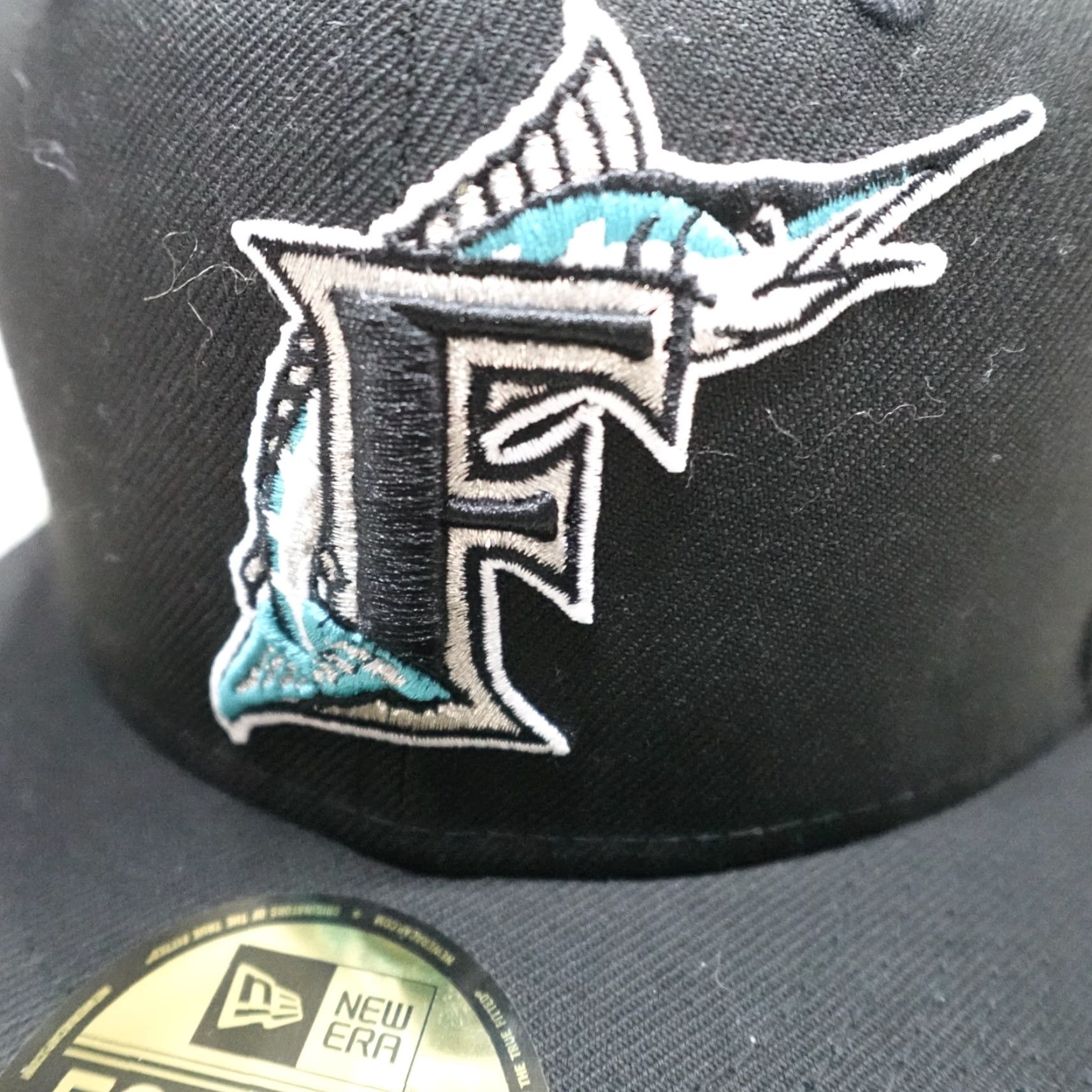 New Era VINTAGE Florida Marlins Hat Fitted 7 Black 100% Wool World Series 1997 Mens Wool Baseball Cap New Era 100% Wool Black Size 7 Size ONE SIZE - 2 Thumbnail