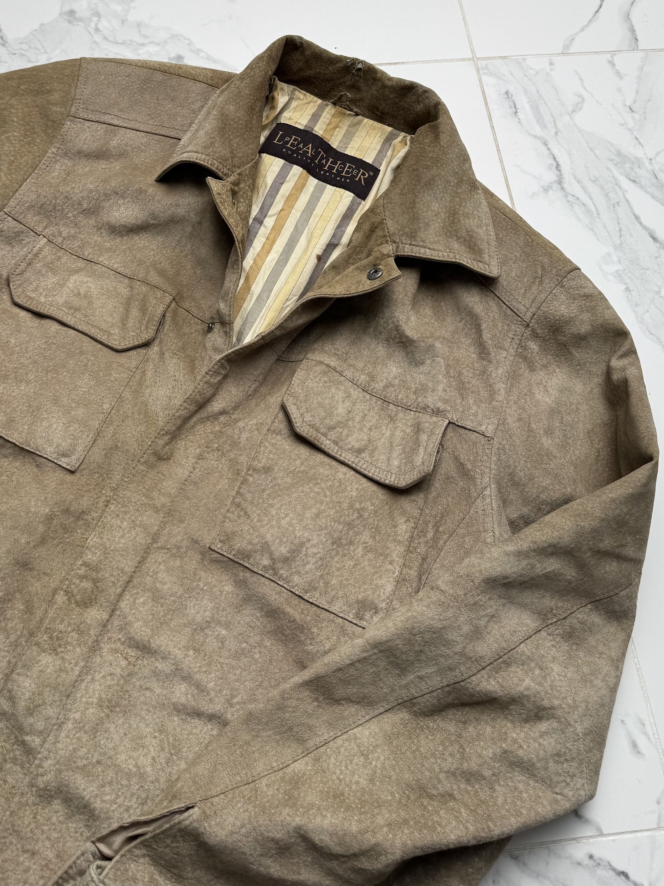 Genuine Leather Y2K Suede Leather Jacket Mens Overshirt Button Up Casual Size US M / EU 48-50 / 2 - 5 Thumbnail