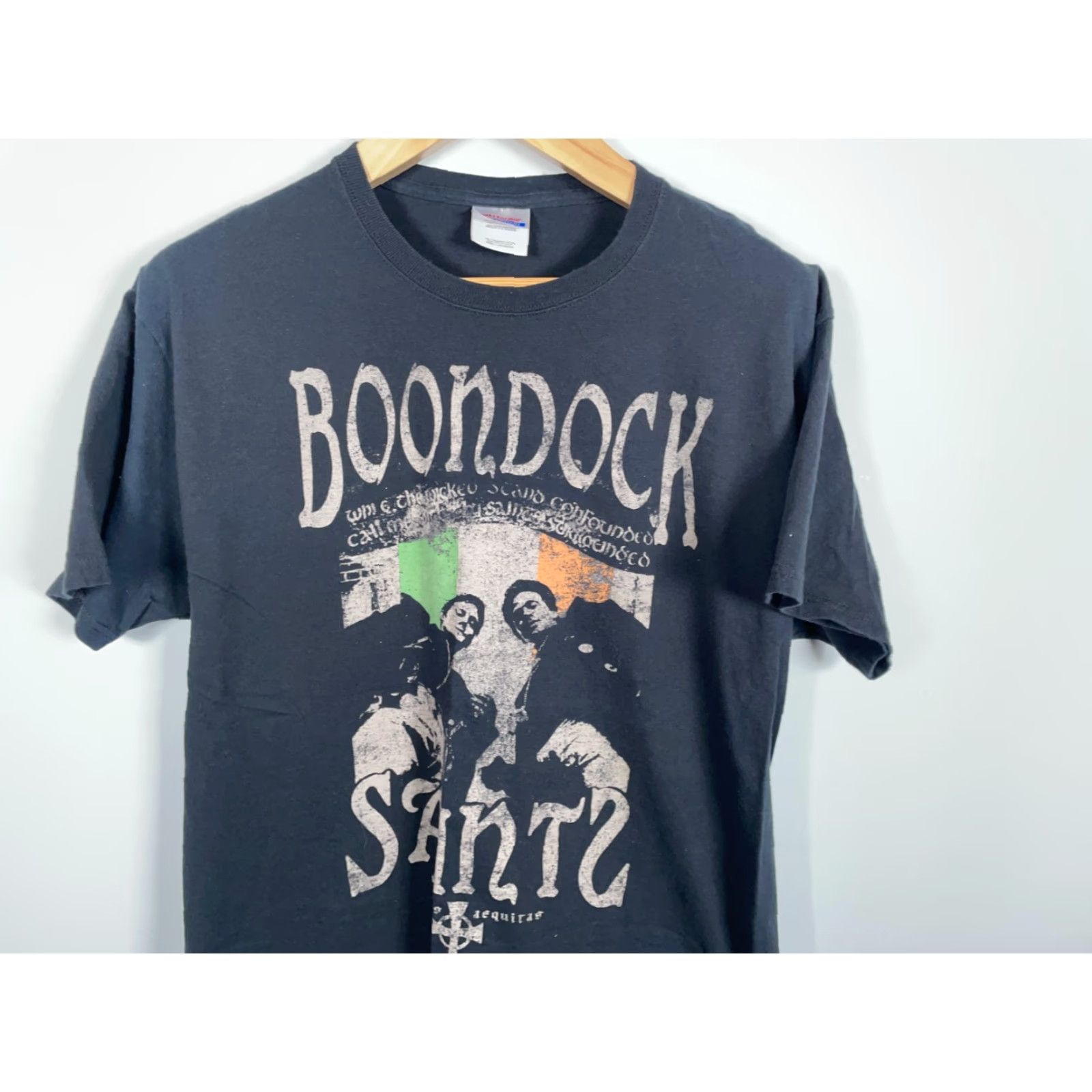 Hanes VINTAGE Boondock Saints T-Shirt Hanes Heavyweight Black Double-Sided Logo Graphic Print Crew Neck Adult Large Mens Shirt Size US L / EU 52-54 / 3 - 4 Thumbnail