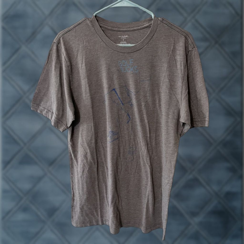 TravisMathew TRAVIS MATHEW Gray Short Sleeve Crew Neck T-Shirt Men Small Graphic Sports Size US S / EU 44-46 / 1 - 1 Thumbnail