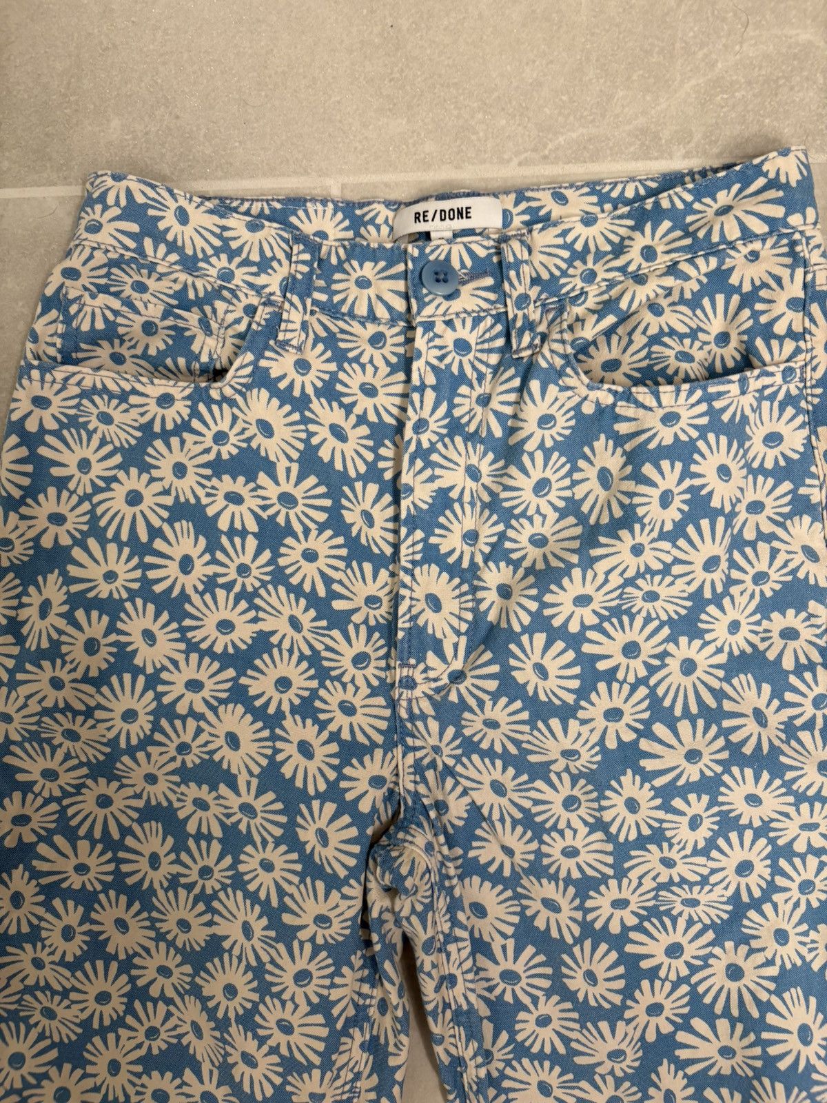 RE/DONE RE/DONE 70s Daisy Floral Bootcut High Rise Jeans Size 26 Size 26" / US 2 / IT 38 - 4 Thumbnail