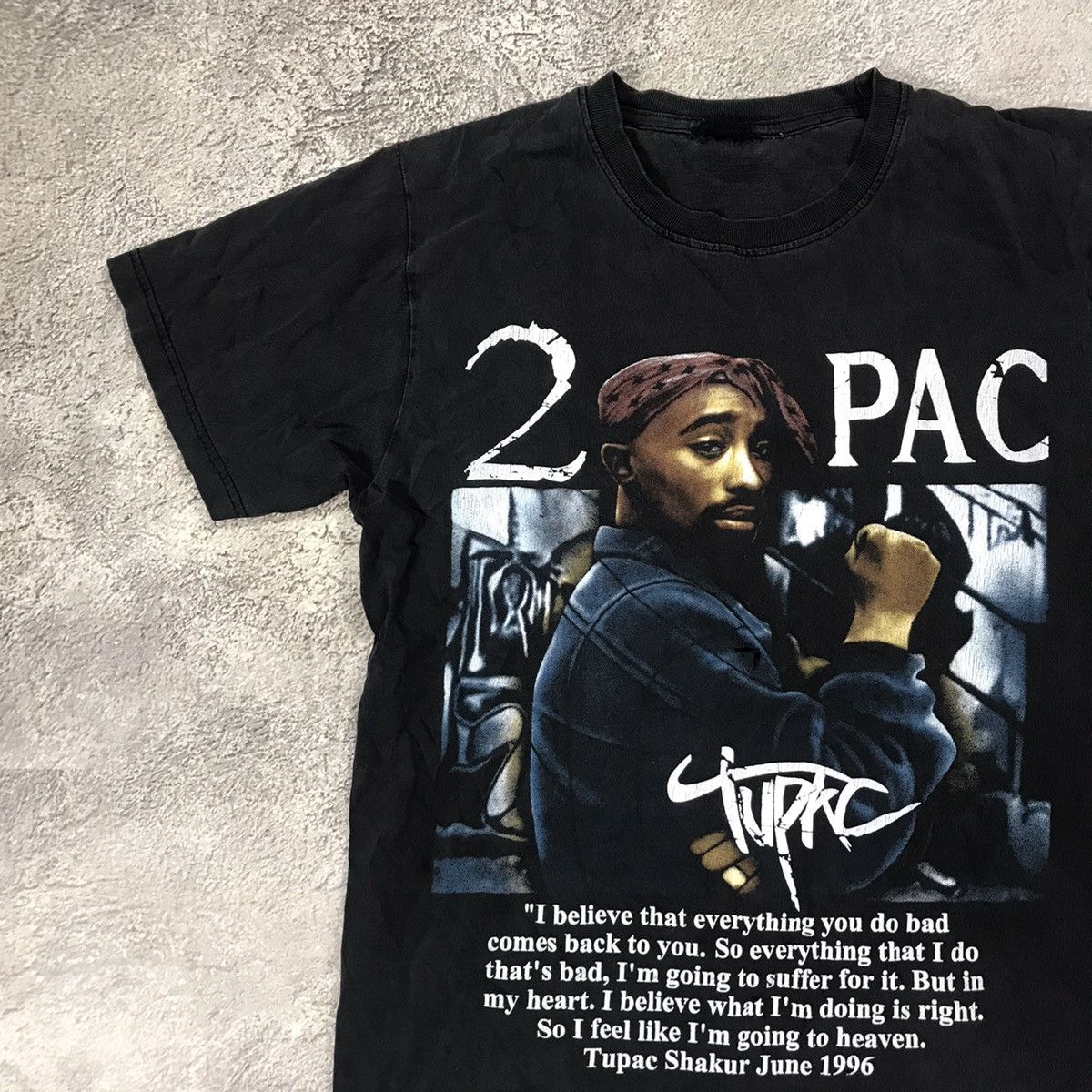 Vintage Vintage 90s Tupac Graphic Tee Sun Faded Hip Hop Streetwear S Size US S / EU 44-46 / 1 - 3 Thumbnail