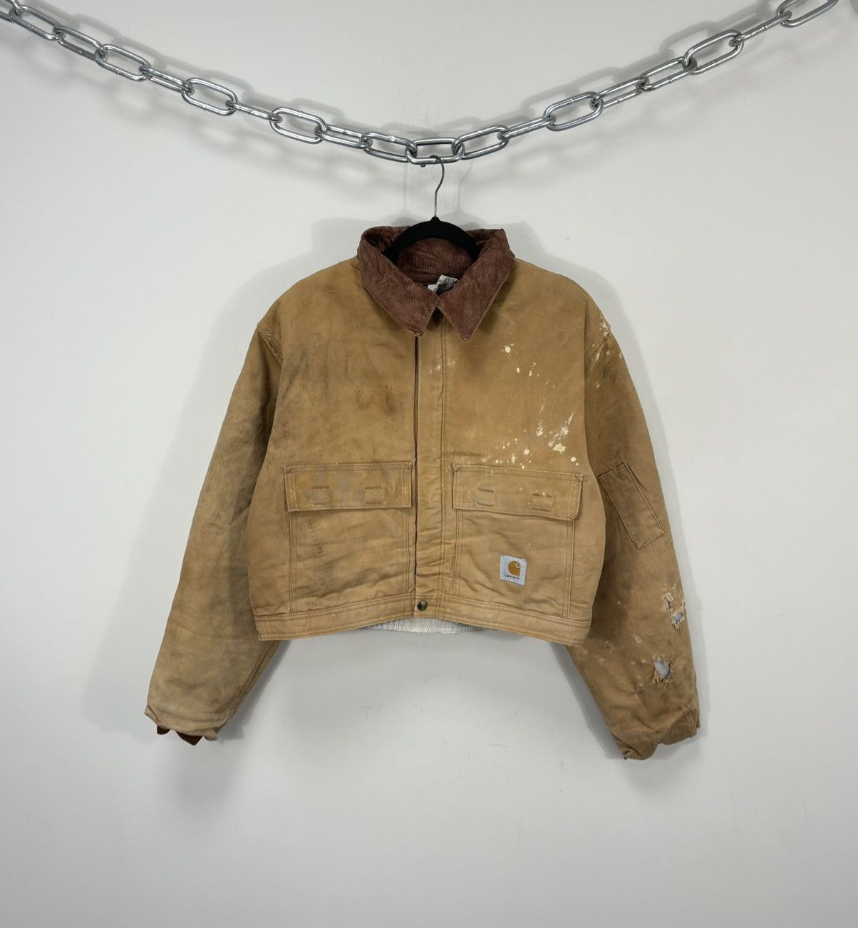 Carhartt Vintage 90s Carhartt Made In USA Work Boxy Cropped Jacket Size US L / EU 52-54 / 3 - 1 Thumbnail
