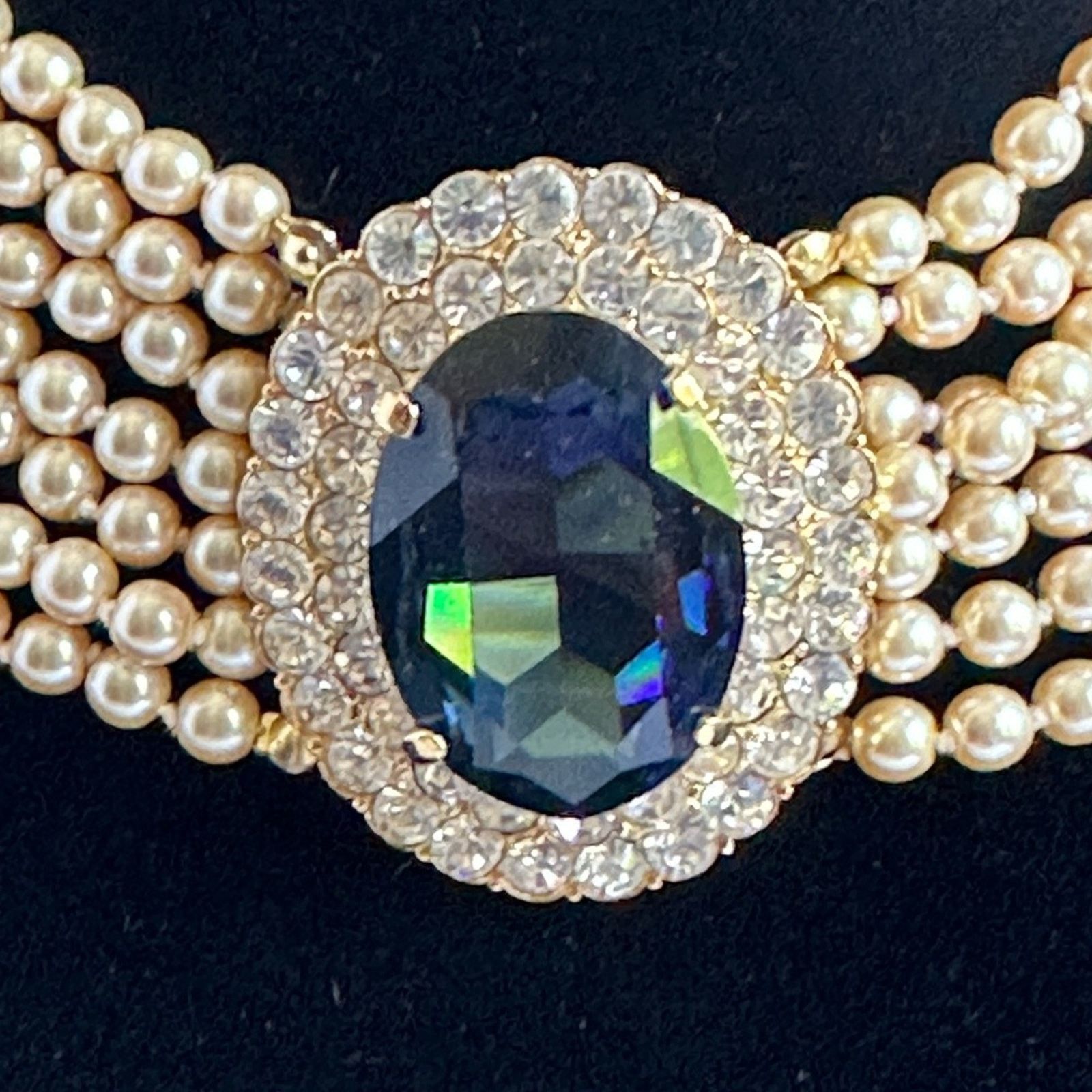 Other Joan Rivers Vintage 90’s Gem And Pearl Choker Size ONE SIZE - 3 Thumbnail