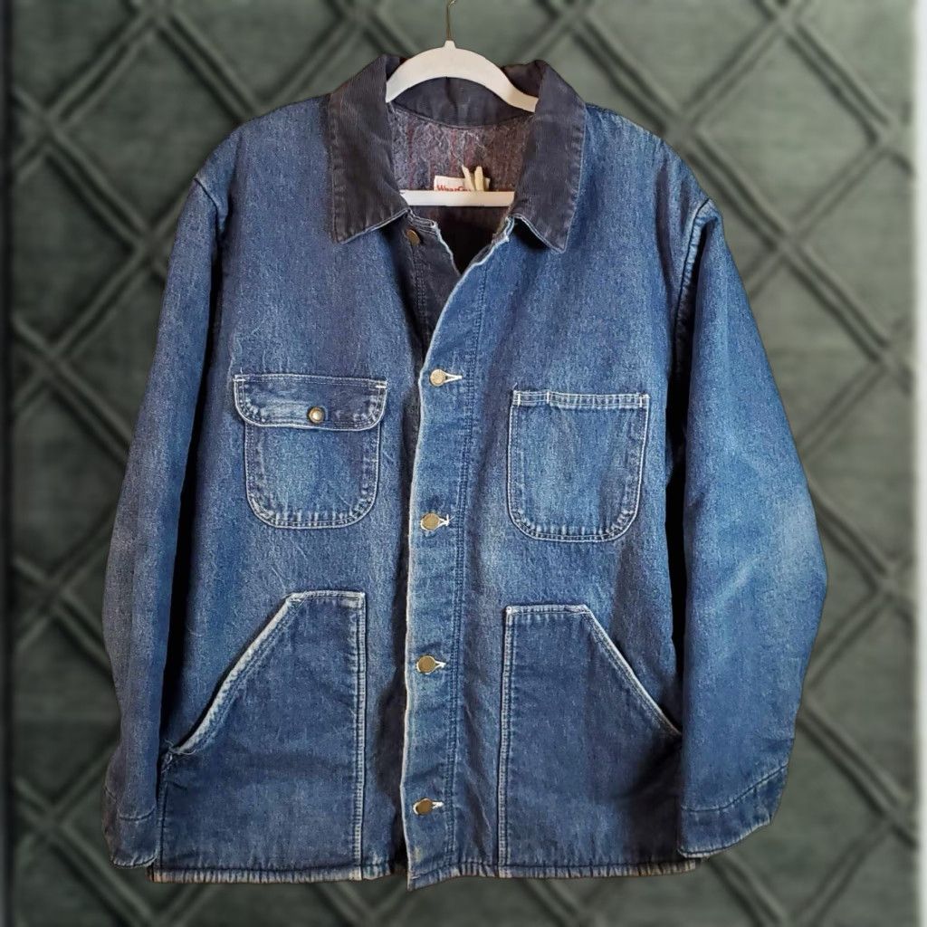 Vintage VINTAGE WearGuard Jacket Coat Canvas Work Mid-Length Blue Denim Lined Zip Men M Regular Blanket Lined USA Rough Work Coat Vintage WearGuard Size US M / EU 48-50 / 2 - 1 Thumbnail