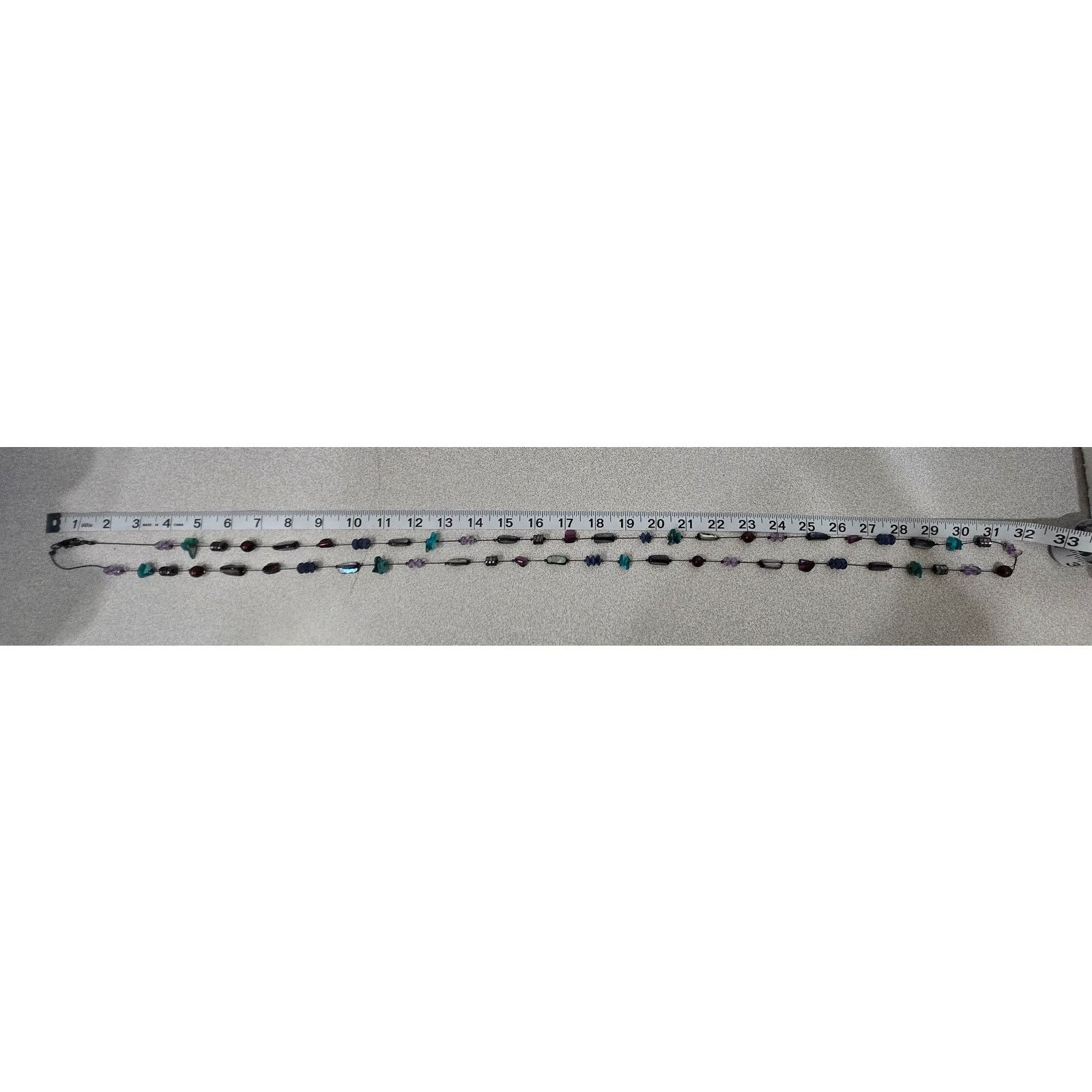 Other Multicolored Stone And Beads Long Single Strand Necklace 33" Size ONE SIZE - 4 Thumbnail