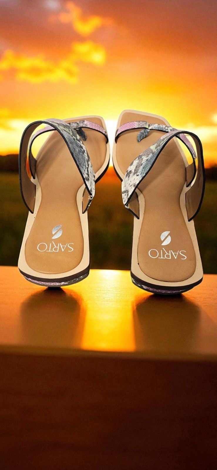 Franco Sarto SARTO Size 9.5 Purple Green & Silver Sandals - ITEM #3310 Size US 9.5 / IT 39.5 - 3 Thumbnail