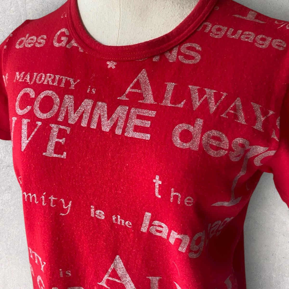 Comme des Garcons Fall 2003 Logo Print Wool T Shirt Size M / US 6-8 / IT 42-44 - 4 Thumbnail