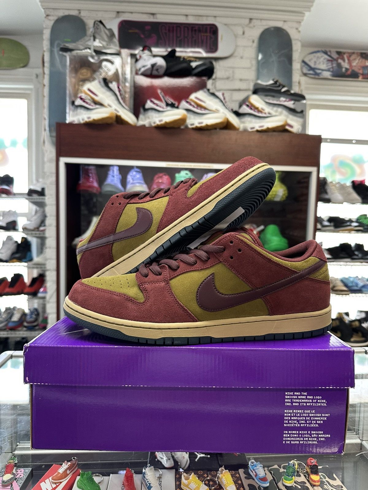 Nike Nike SB Dunk Low Dark Team Red Olive Flak Size US 14 / EU 47 - 1 Thumbnail