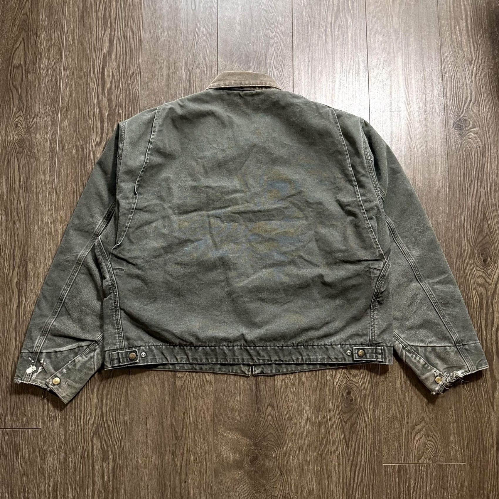 Carhartt VINTAGE Carhartt Detroit Jacket Moss Green 2XL Distressed Blanket Lined Bomber Jacket Mens Size US XXL / EU 58 / 5 - 7 Thumbnail