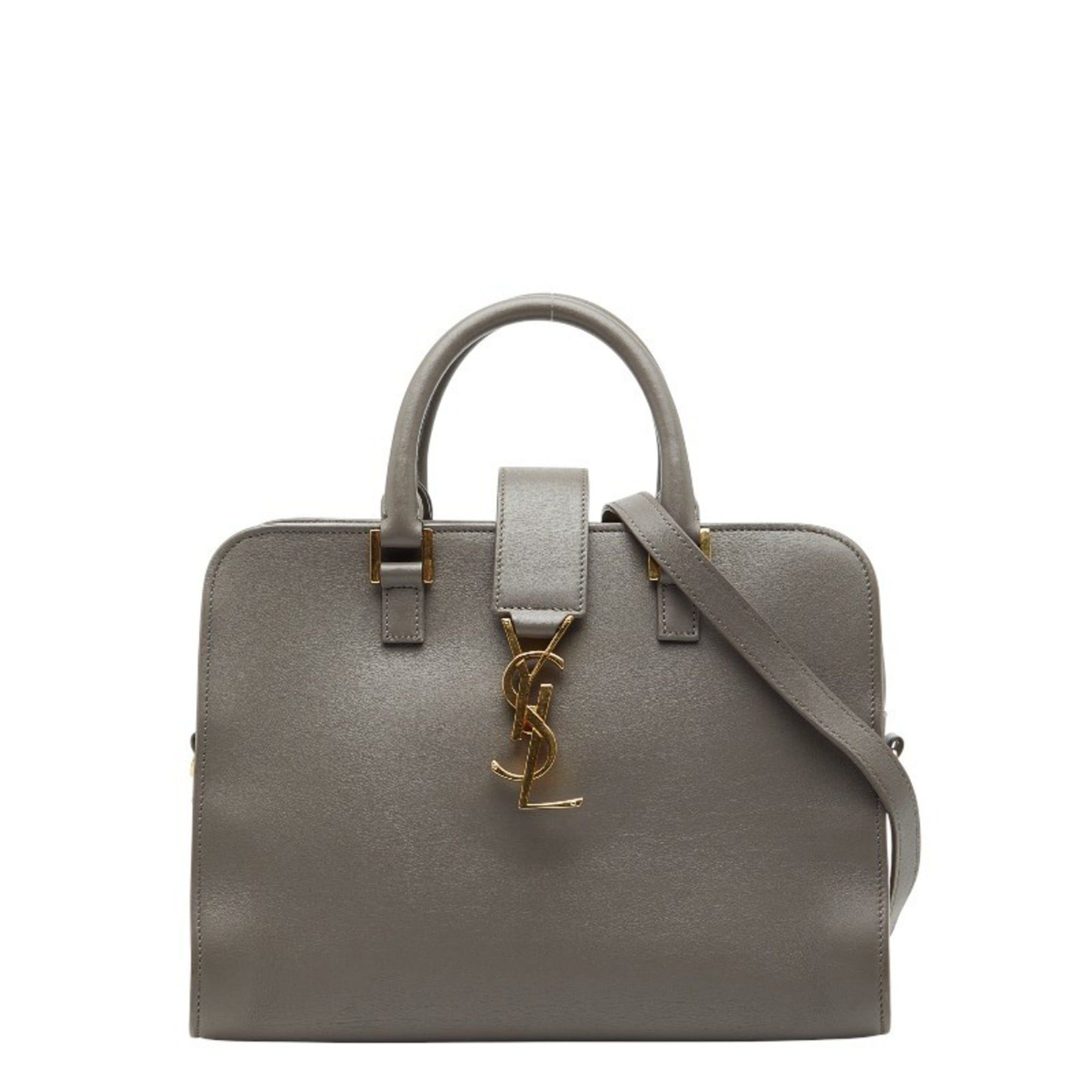 Saint Laurent Paris Saint Laurent Baby Cabas Handbag/Shoulder Bag 2WAY 372087 Gray Leather Women's SAINT LAURENT Size ONE SIZE - 1 Thumbnail