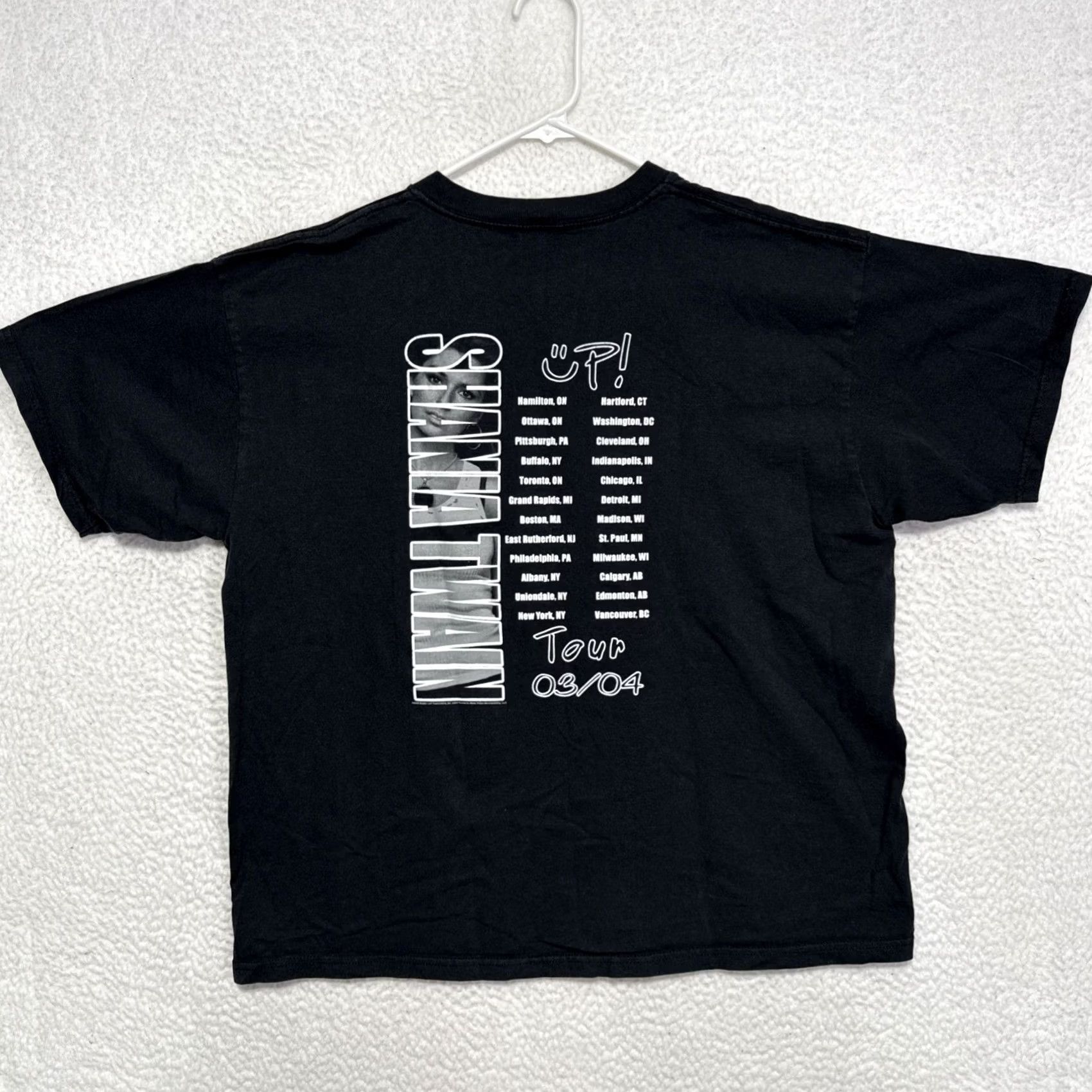 Anvil VINTAGE Shania Twain Shirt Mens L Black 2003 2004 Up Tour Concert Country 00s Shirt Mens L Black Shania Twain 90s Music Tour Vintage Shirt Size US L / EU 52-54 / 3 - 3 Thumbnail