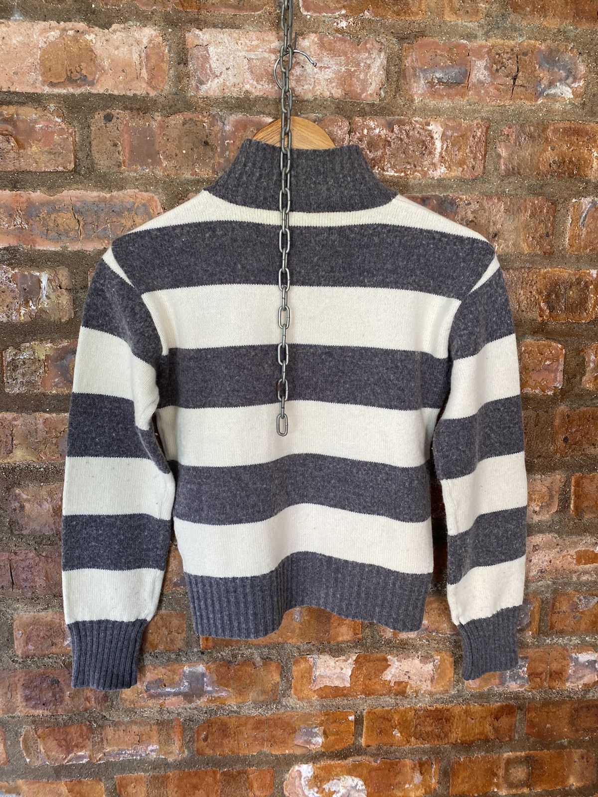Moschino × Vintage 1990s wool knit striped logo Size S / US 4 / IT 40 - 8 Thumbnail