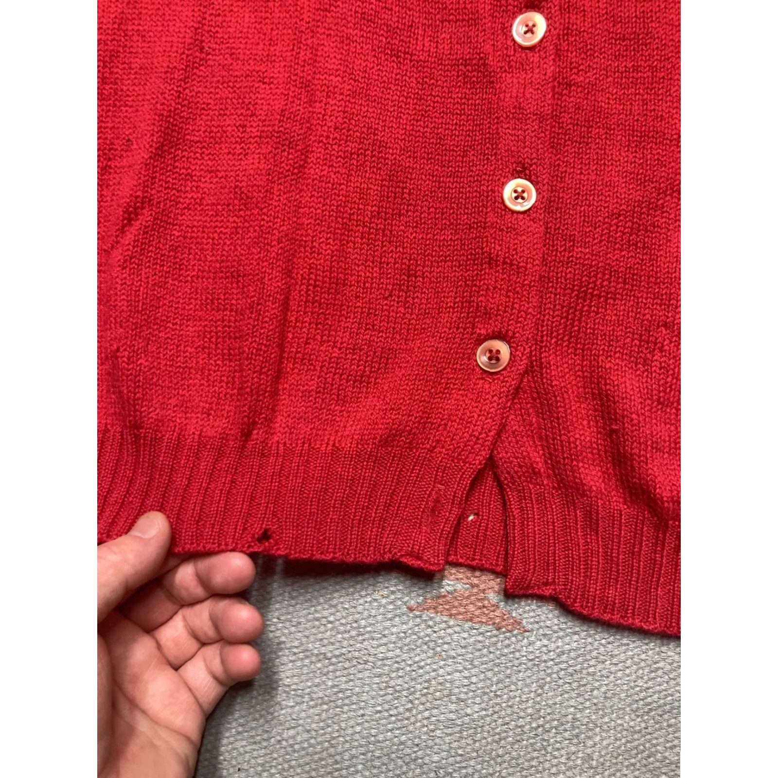 JCPenney VINTAGE 1950s JC penney Cardigan Wool Red Women’s Size 40 Cardigan Sweater Button Front Size S / US 4 / IT 40 - 2 Thumbnail