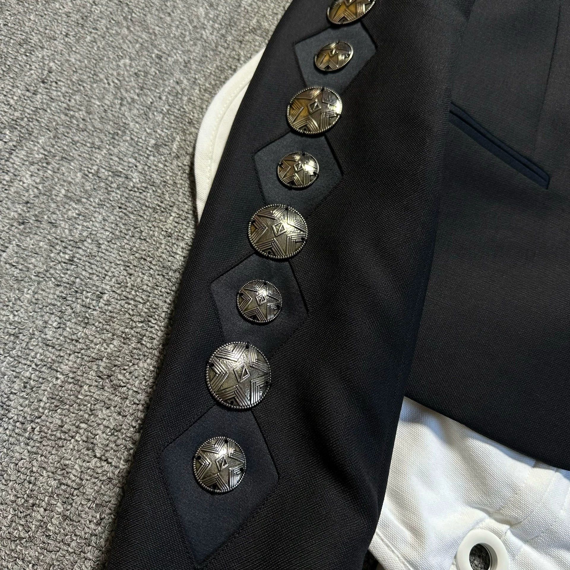 Dior dior black high-collar blazer jacket Size US L / EU 52-54 / 3 - 2 Thumbnail