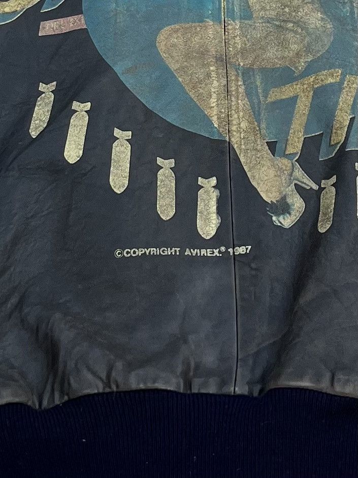Avirex 1987 Avirex 'Sack Time' Hand Painted Pin Up Leather Jacket Size US S / EU 44-46 / 1 - 11 Thumbnail