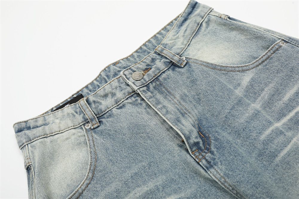 Vintage Men's wide-leg washed distressed scimitar jeans Size US 32 / EU 48 - 3 Thumbnail